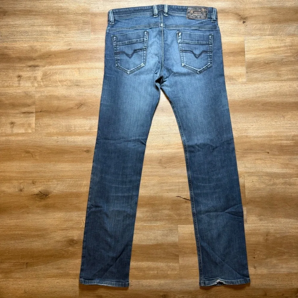 Diesel Safado Jeans Mens 33x32 Blue Slim Straight Stretch Denim Button Fly 0R8E4